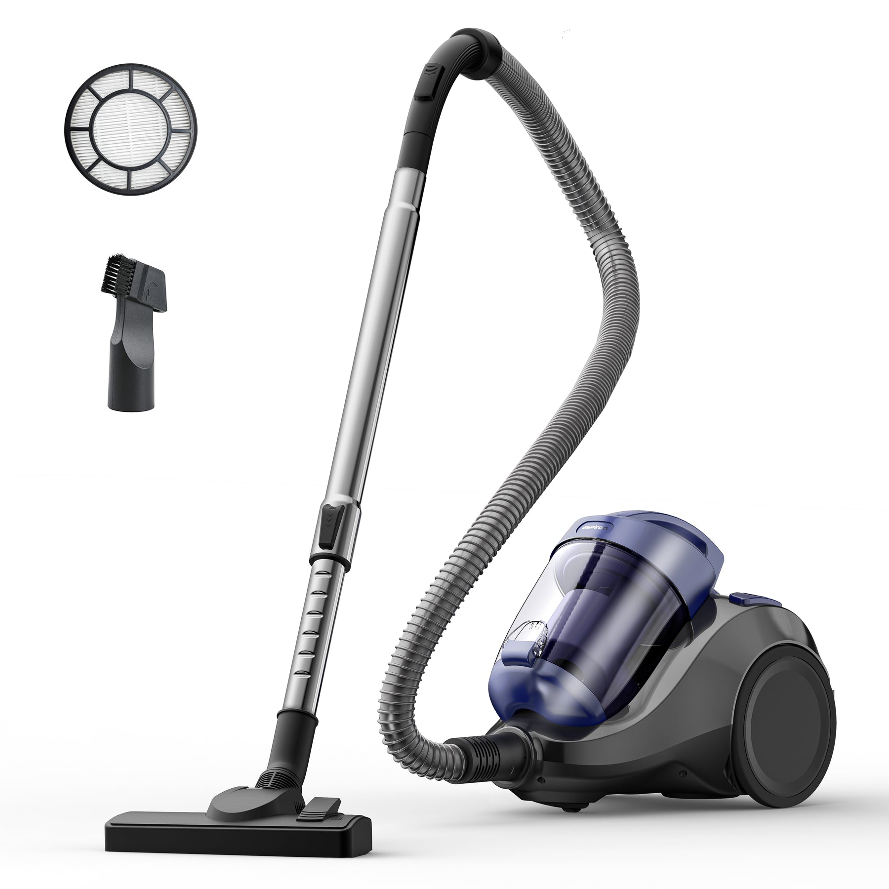 ASPIRON® 22000pa Canister Vacuum Cleaner CA034, 2.1QT Dust Cup, Corded Vacuum for Hard Floors, Carpets, Pet Hair