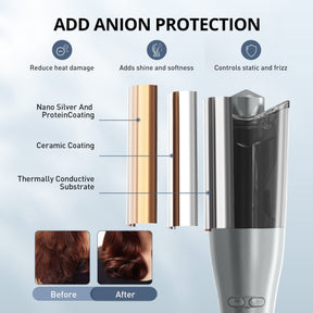 Add anion protection hair curling iron