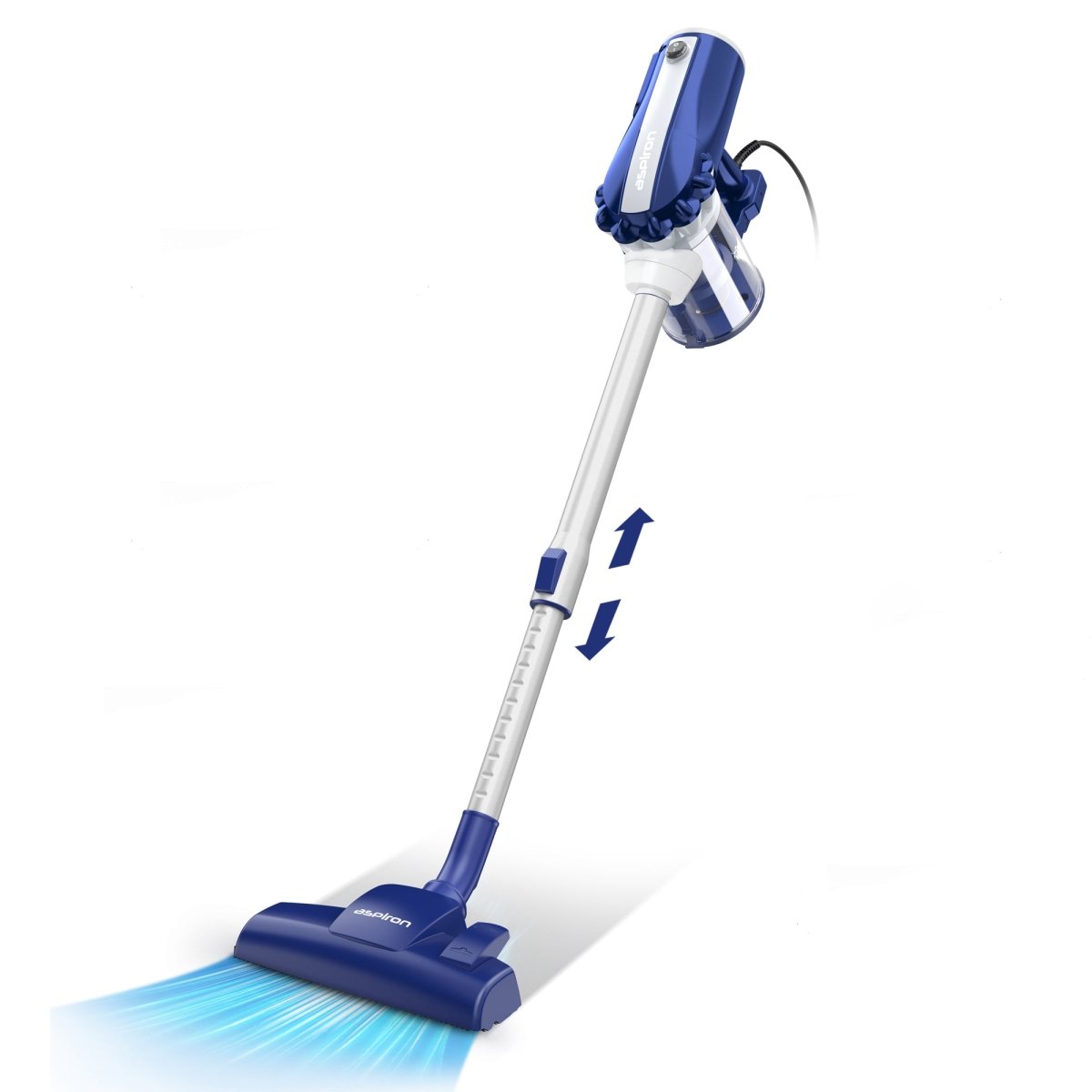 Aspiron Corded Stick Vacuum Cleaner with 3 heads CA041, 600W 18KPa Suction Vacuum with HEPA filter