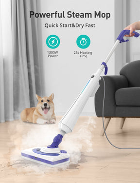 Aspiron Professional Steam Mop Cleaner AS-CA044, Floor Steamer with Detergent Chamber