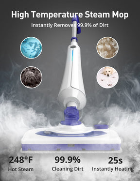 Aspiron Professional Steam Mop Cleaner AS-CA044, Floor Steamer with Detergent Chamber