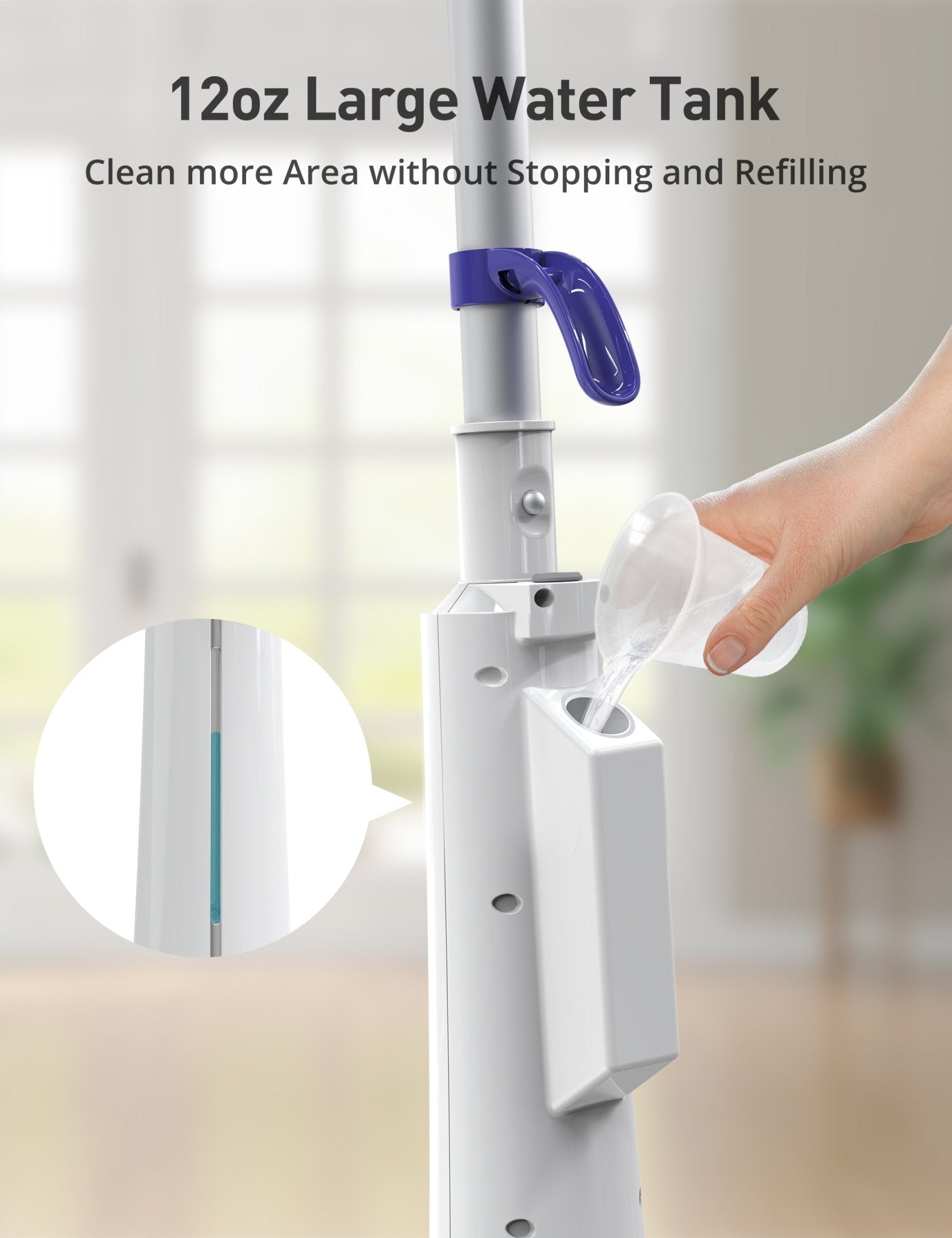 Aspiron Professional Steam Mop Cleaner AS-CA044, Floor Steamer with Detergent Chamber