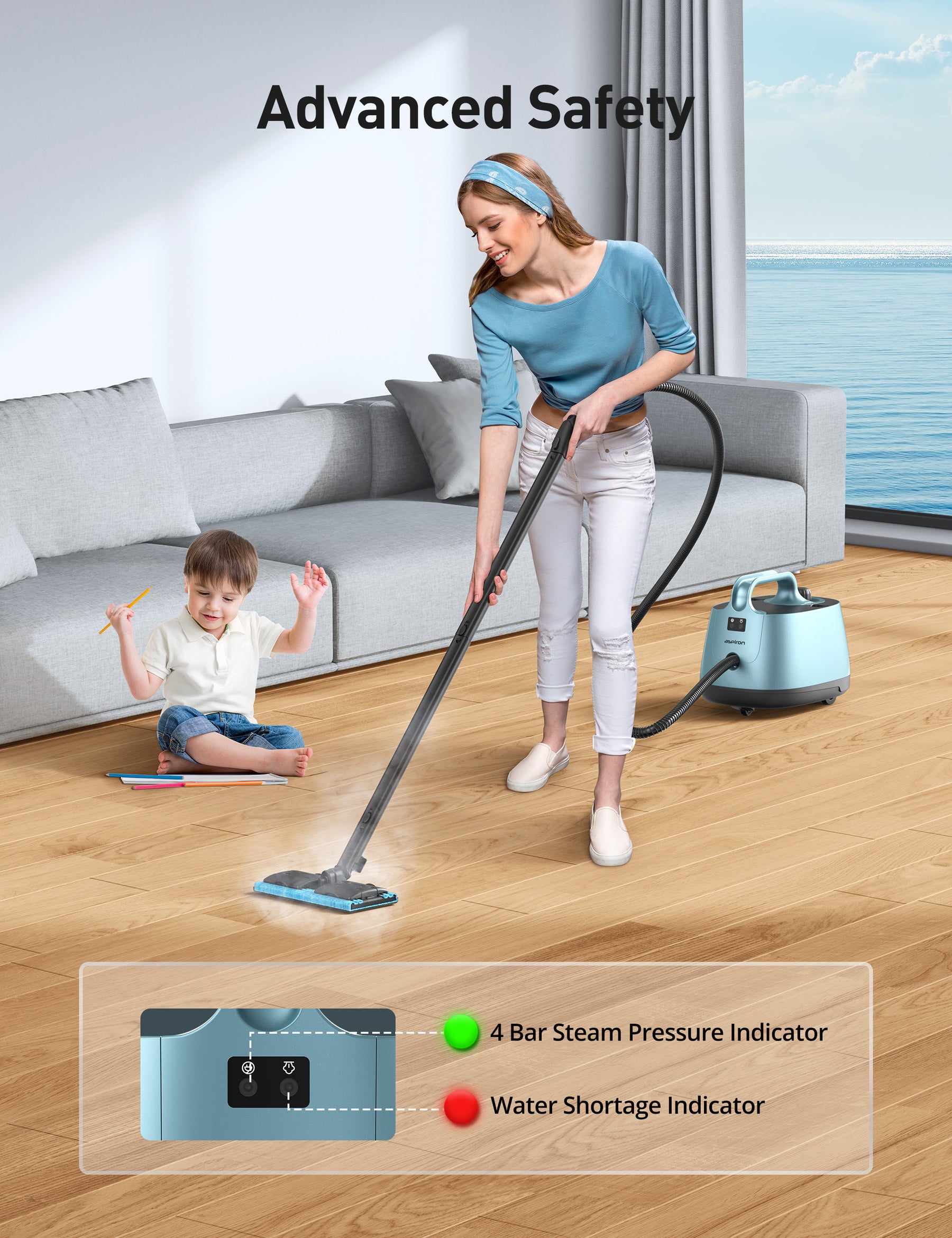 Aspiron Carpet Cleaner Machine, Upholstery Cleaner Machine with 2 Cleaning  Tools, Dual Large Tanks, Portable Lightweight Spot Cleaner Machine for Pet